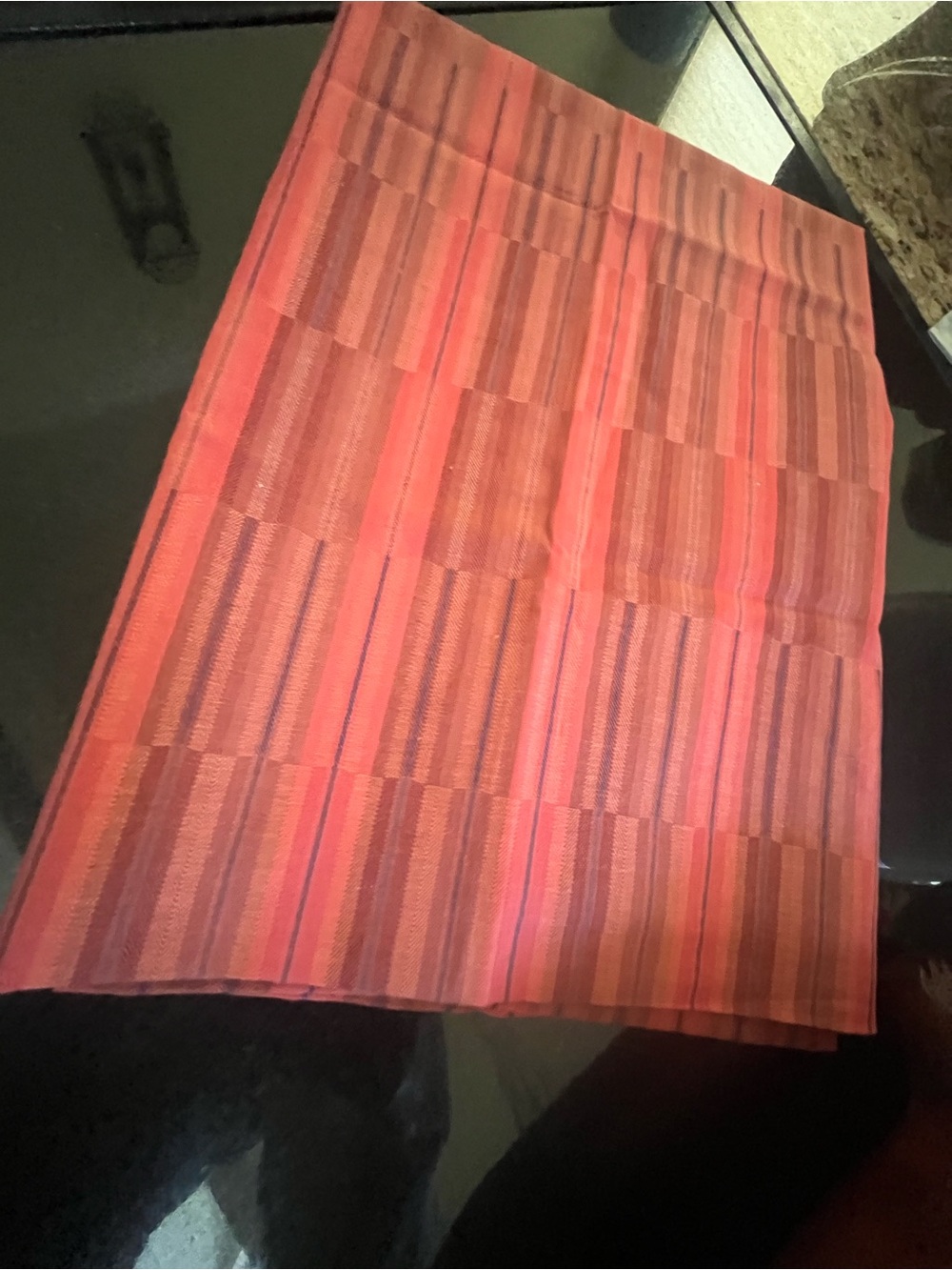 Striped Calvin Klein Coral-Red  pillow sham